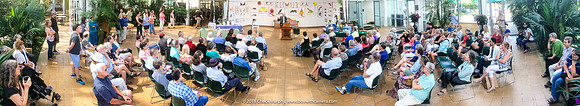 Chuck Murphy speaking at the Meet Your Neighbours photo exhibit reception, 8/27/17