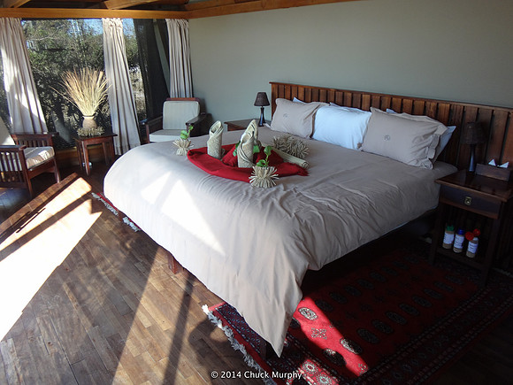 The Royal Suite at Lebala Lodge. We were here for one night. I had this kingsize bed and room to myself.
